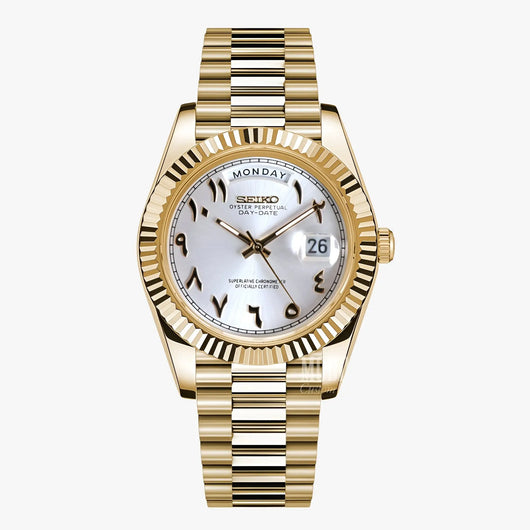 Seikojust | Daydate Yellow Gold - White Arabic