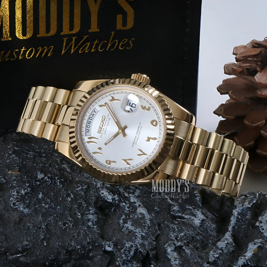 Seikojust | Daydate Yellow Gold - White Arabic