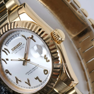 Seikojust | Daydate Yellow Gold - White Arabic